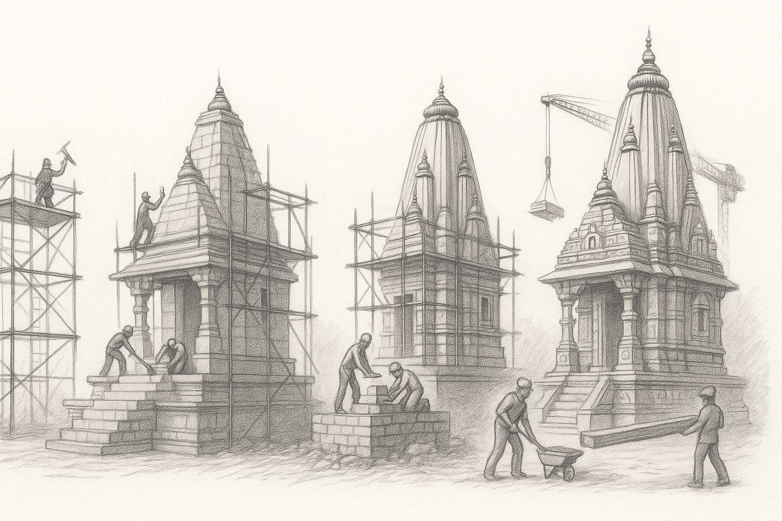 Temple construction sketch